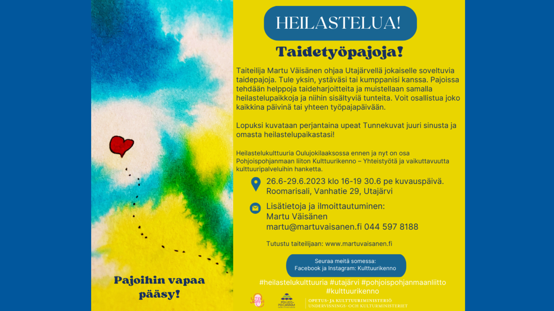 Taidetyöpajoja heilastelukulttuurista